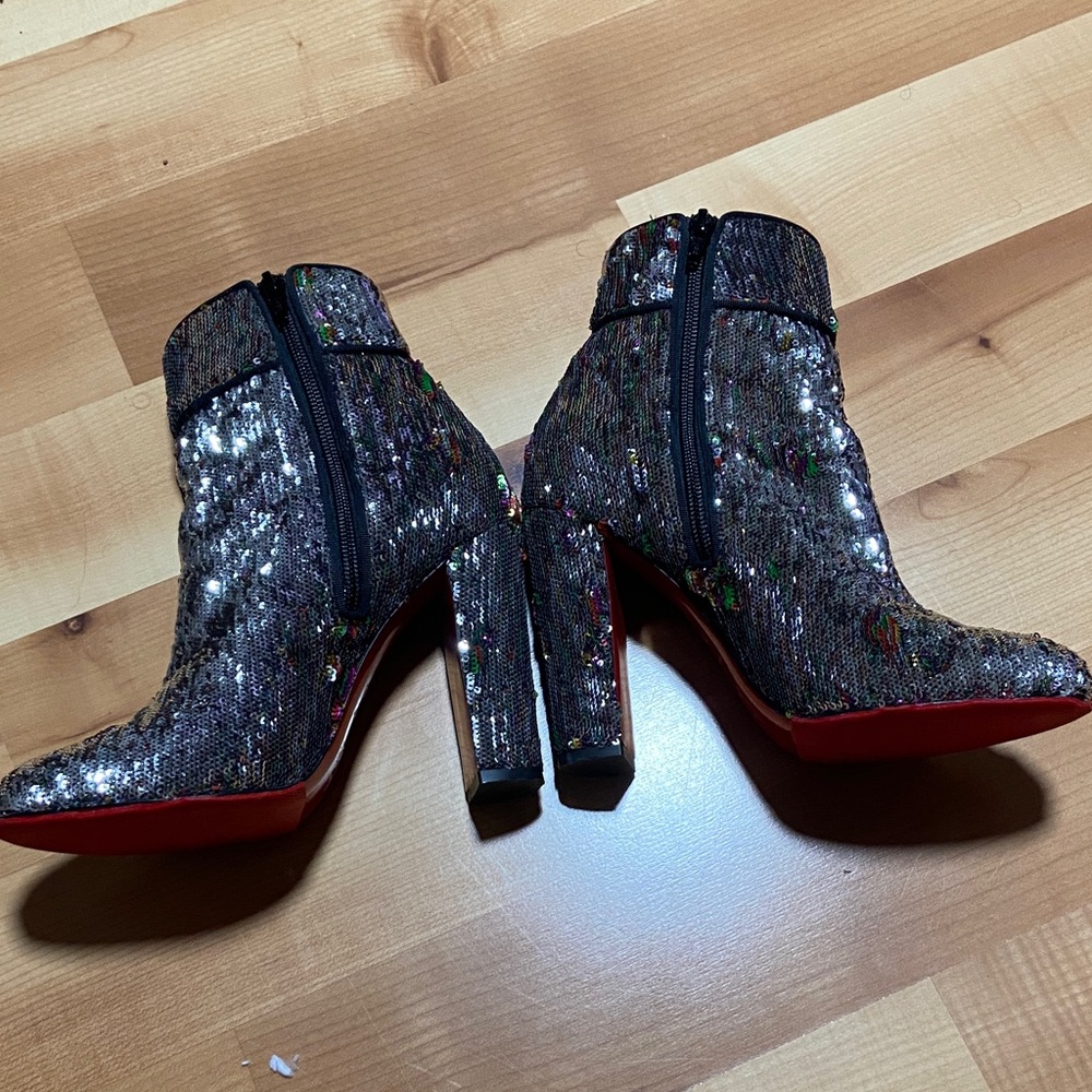 Christian Louboutin Multicolor Sequin Heeled Boots - Picture 5 of 7